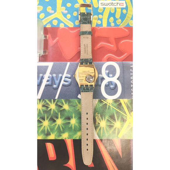 Swatch watch SLEEPING BEAUTY YLG101 1995 Irony Medium Gold plated new old stock - Picture 7 of 9